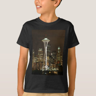 エメラルド都市シアトルワシントン州の宇宙の針 Tシャツ