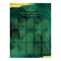 エメラルド金ゴールドの席のポスターを見結婚つける