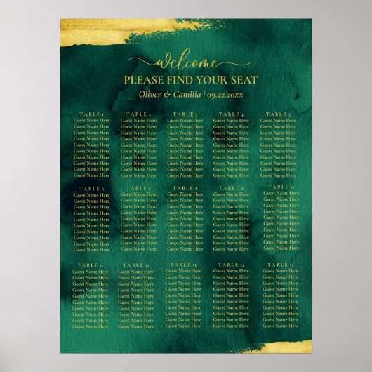 エメラルド金ゴールドの席のポスターを見結婚つける ポスター (正面)