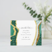 エメラルド金ゴールドアゲート – 結婚式DATE予算を保存 (スタンド正面)