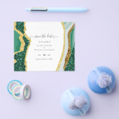 エメラルド金ゴールドアゲート – 結婚式DATE予算を保存 チラシ (シングル)