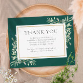 エメラルド金ゴールドグリーン葬儀記念館 サンキューカード