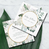 エメラルド金ゴールドサークル名刺 スクエア名刺