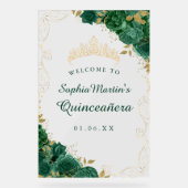 エメラルド金ゴールドスワールフローラキンセアニェラアクリルサイン アクリルサイン (正面)