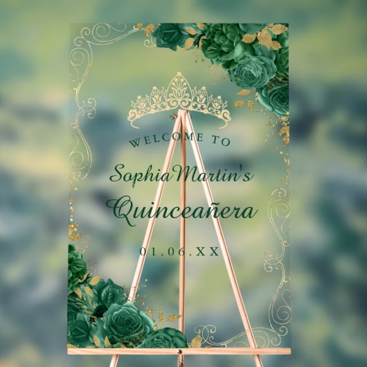 エメラルド金ゴールドスワールフローラキンセアニェラアクリルサイン アクリルサイン (ニュートラル)