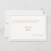 エメラルド金ゴールドティーエレガントブライダルシャワーありがとう サンキューカード (裏面)