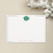 エメラルド金ゴールドティーポットエレガントウェディングブライダル サンキューカード