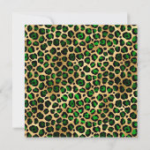 エメラルド金ゴールドヒョウ箔ジェムリボン30th誕生日 招待状 (裏面)