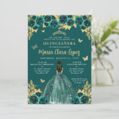 エメラルド金ゴールドフローラバタフライプリンセスキンセアニェラ 招待状 (スタンド正面)