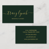 エメラルド金ゴールド手書き文字書 名刺 (正面/裏面)