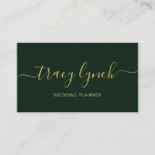 エメラルド金ゴールド手書き文字書 名刺 (正面)