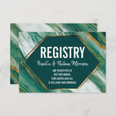 エメラルド金ゴールド抽象芸術アガテマーブルギフトレジストリ エンクロージャーカード (正面/裏面)