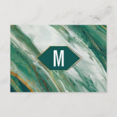 エメラルド金ゴールド抽象芸術アガテマーブルギフトレジストリ エンクロージャーカード (裏面)