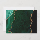 エメラルド金ゴールド瑪瑙の食事オプションダークウェディングRSVP 出欠カード (裏面)