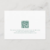 エメラルド金ゴールド花模様QRコード詳細結婚 エンクロージャーカード (裏面)