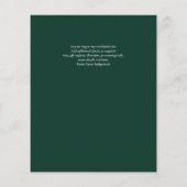 エメラルド金ゴールドAGATE -モダン結婚式招待状 (裏面)