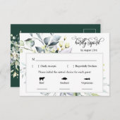 エメラルド離れグリーン対応カード3食選択 出欠カード (正面/裏面)