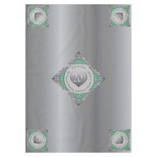 エメラルド20周年記念結婚テーブルクロス テーブルクロス (正面)
