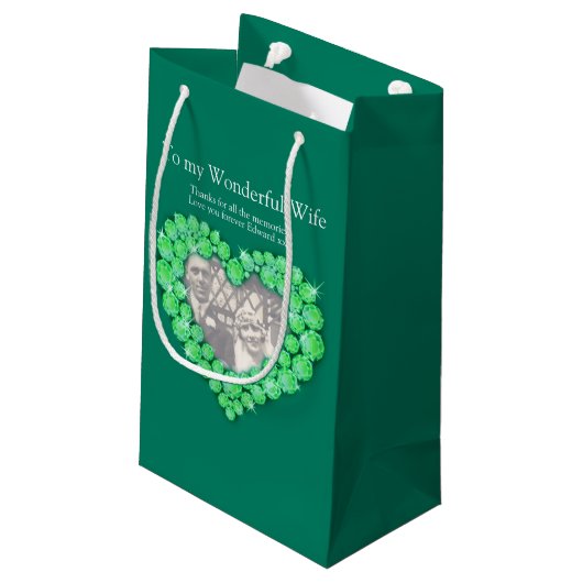 エメラルド55結婚周年記念写真バッグ スモールペーパーバッグ (裏面アングル)