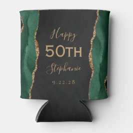 エメラルド アゲート ゴールド ダーク 50歳の誕生日パーティー 缶クーラー