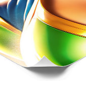 エメラルド・アンド・金ゴールド・アルモの女性スーパーヒーローポートレート フォトプリント (角)