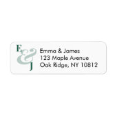 エメラルド ウェディング リターンアドレス ラベル | 左寄せ (正面)