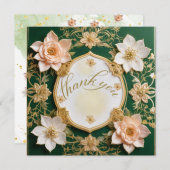 エメラルド エレガンス フラワル サンクス カード (正面/裏面)