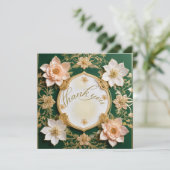 エメラルド エレガンス フラワール サンクス カード (スタンド正面)