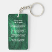 エメラルド・グリーン・フォト・葬祭・記念祈りの言葉  キーホルダー (裏面)