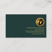 エメラルド·グリーン·金ゴールド·マンパワー·コンサルタント 名刺 (裏面)