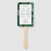 エメラルド ゴールド アゲート グリーン スクリプト ウェディング プログラム ハンドファン (裏面)