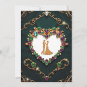 エメラルド&サファイアラグジュアリー結婚ズ 招待状 (裏面)