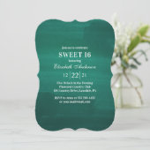 エメラルド スイート 16 現代的な緑の 16 歳の誕生日 招待状 (スタンド正面)