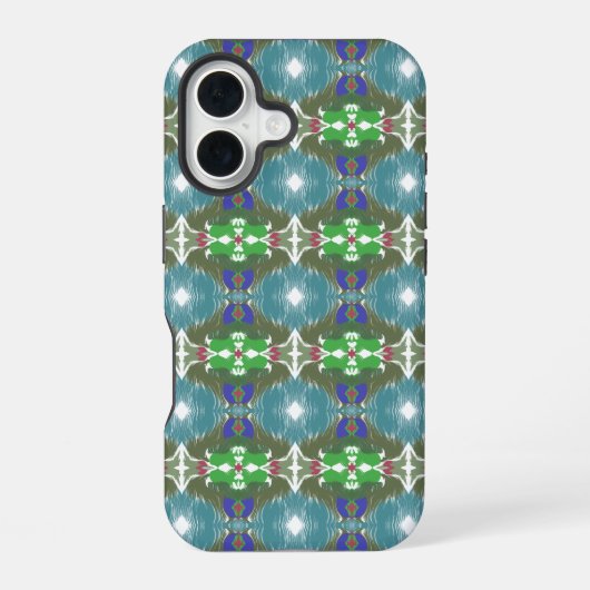 エメラルド・タイド・カレイドスコープ iPhone 16ケース (裏面)