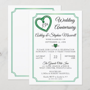 エメラルド ダイヤモンド 35周年 結婚記念日 パーティー 招待状