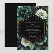 エメラルド ノクターン フローラ ウェディング 招待状 (正面/裏面)