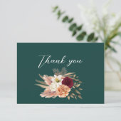 エメラルド バーガンディー ウェディング サンキューカード (スタンド正面)