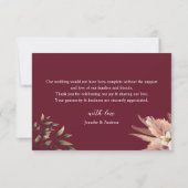 エメラルド バーガンディー ウェディング サンキューカード (裏面)