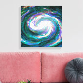 エメラルド&パープル銀河系 キャンバスプリント (インサイチュ (リビング))