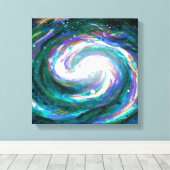 エメラルド&パープル銀河系 キャンバスプリント (インサイチュ (ウッドフロア))