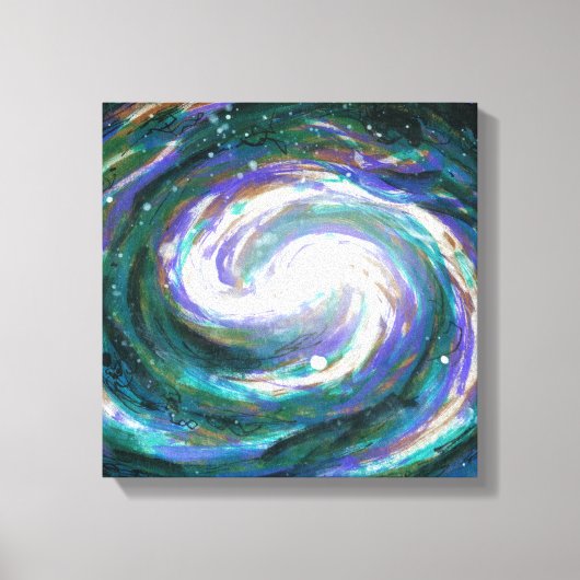 エメラルド&パープル銀河系 キャンバスプリント (正面)