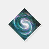 エメラルド&パープル銀河系 スタンダードカクテルナプキン (角)