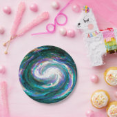 エメラルド&パープル銀河系 ペーパープレート (パーティー)