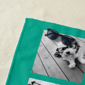 エメラルド&ピンクインスタグラム8フォトコラージモノグラム ビーチタオル (インサイチュ)