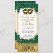 エメラルド フローラル キンセアニエラ マスカレード VIP チケット 招待状 (正面/裏面)