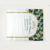 エメラルド フローラル プリンセス ゴールド アーチのキンセアニエラ タペストリー (正面(横))