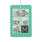 エメラルド&ブラックインスタグラム5フォトコラージモノグラム カーエアーフレッシュナー (正面)