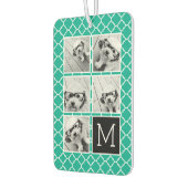 エメラルド&ブラックインスタグラム5フォトコラージモノグラム カーエアーフレッシュナー (左)