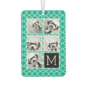 エメラルド&ブラックインスタグラム5フォトコラージモノグラム カーエアーフレッシュナー (裏面)