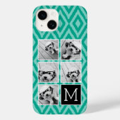 エメラルド&ブラックインスタグラム5フォトコラージモノグラム Case-Mate iPhoneケース (裏面)